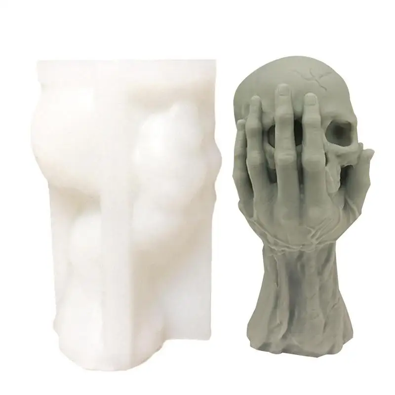 

Halloween Skull 3D Mold Unique And Gothic Candles Skeleton Silicone Molds Resin Tear Resistant Texture Home Decor DIY Art Craft