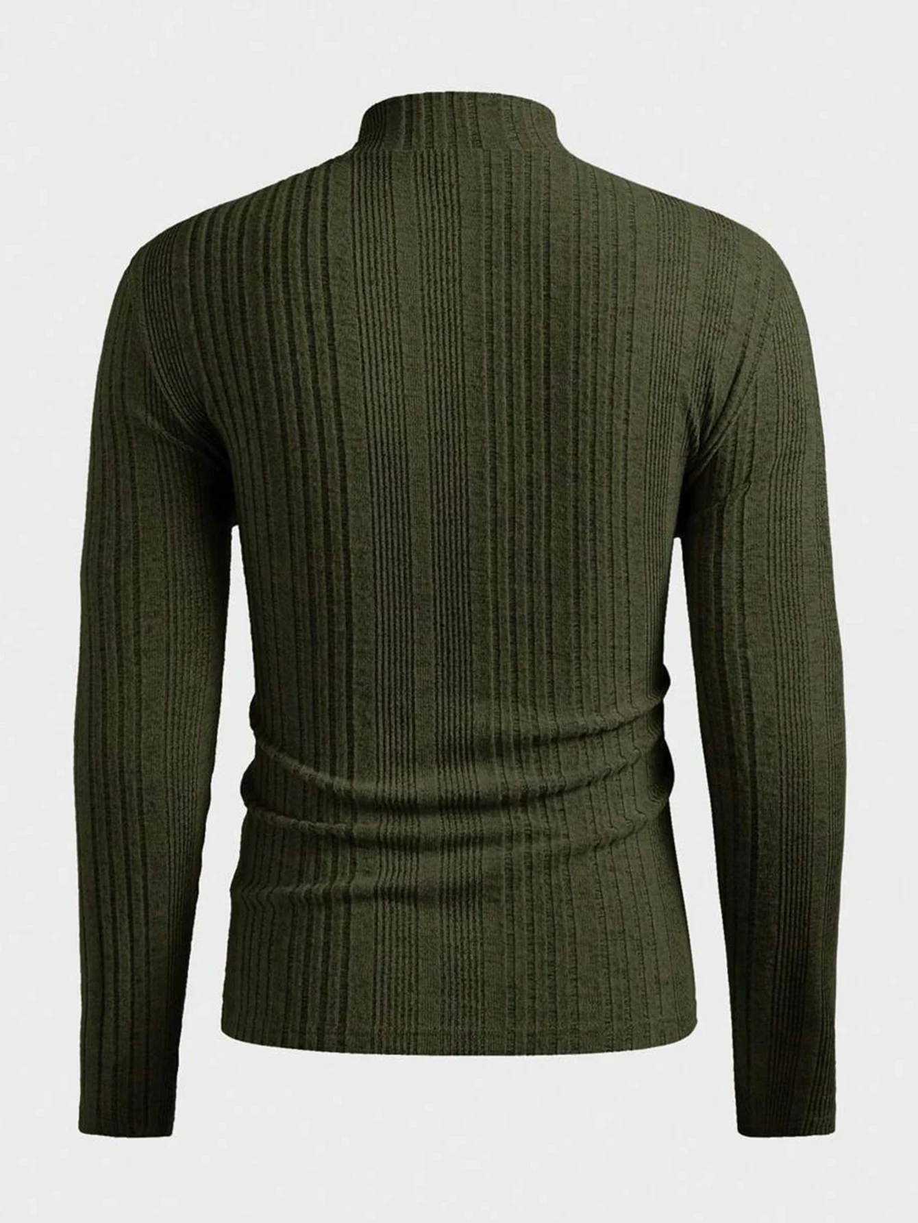 Herren Rollkragenpullover Einfarbig Gestreift Langarm Lässiger Schnitt T-Shirt für Herbst und Winter – Detail 22