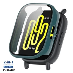 Durable Tempered Glass & PC Protective Case with Soft TPU Screen Protector for Redmi Watch 5 (Green PC)