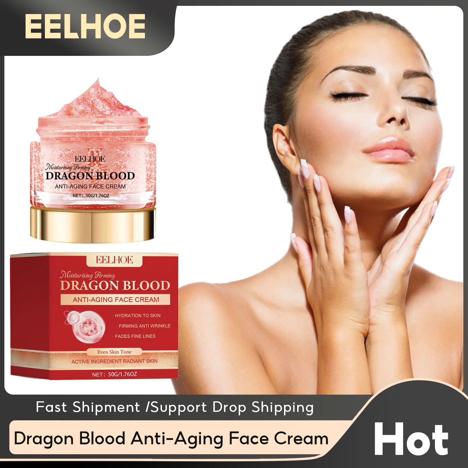 

Dragon Blood Cream Moisturizing Anti Aging Fade Fine Lines Pore Refining Whitening Nourish Face Cream Smooth Face Skin Care 50g