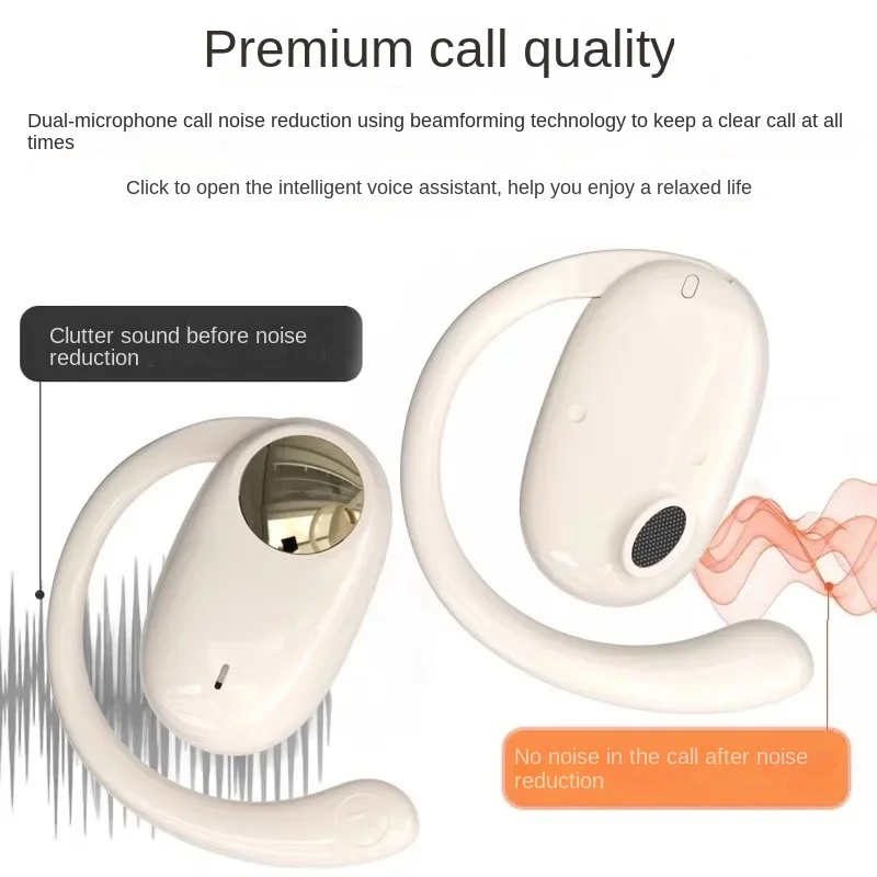 Hanging Ear Bluetooth Headset High Sound Quality Wear Comfortable Long Life Digital Display Anti-Leakage Sound Bluetooth Headset