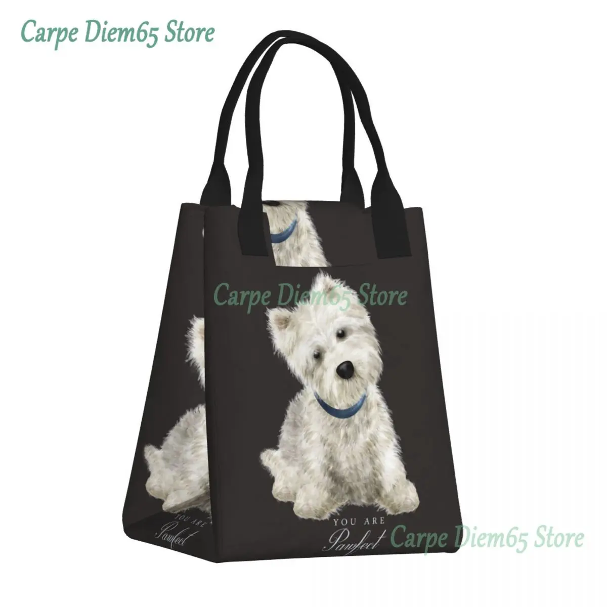 

Westie West Highland White Terrier Dog Lunch Bag Leakproof Cooler Thermal Insulated Lunch Box For Women Travel Food Tote Bags