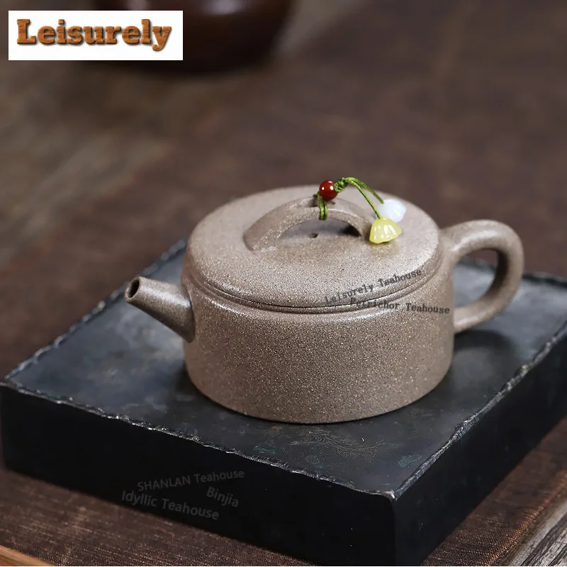 190ml Yixing Purple Clay Teapots Handmade Large Caliber Pot Raw Ore Section Mud Tea Maker Kettle With Infuser Zisha Tea Set Gift