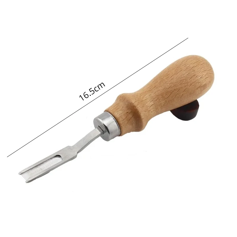 DIY Leather Craft Edge Beveler Skiving Beveling Knife Cutting Hand Craft Tool with Wood Handle Skiving Beveling Knife