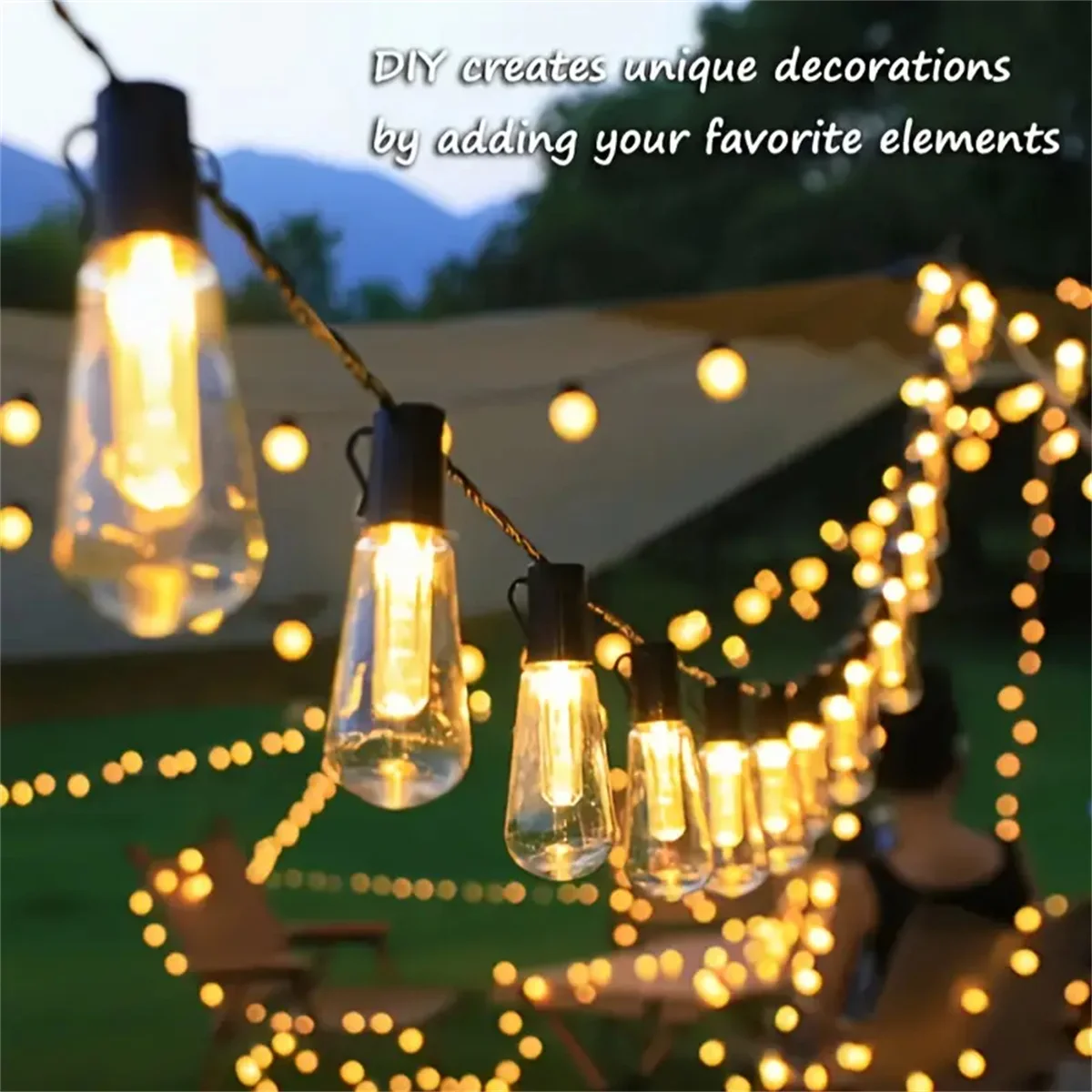 5M 10LED Papaya String Light LED Fairy Night Light 8 Mode Waterproof Battery for Wedding Party Christmas Decoration Garden