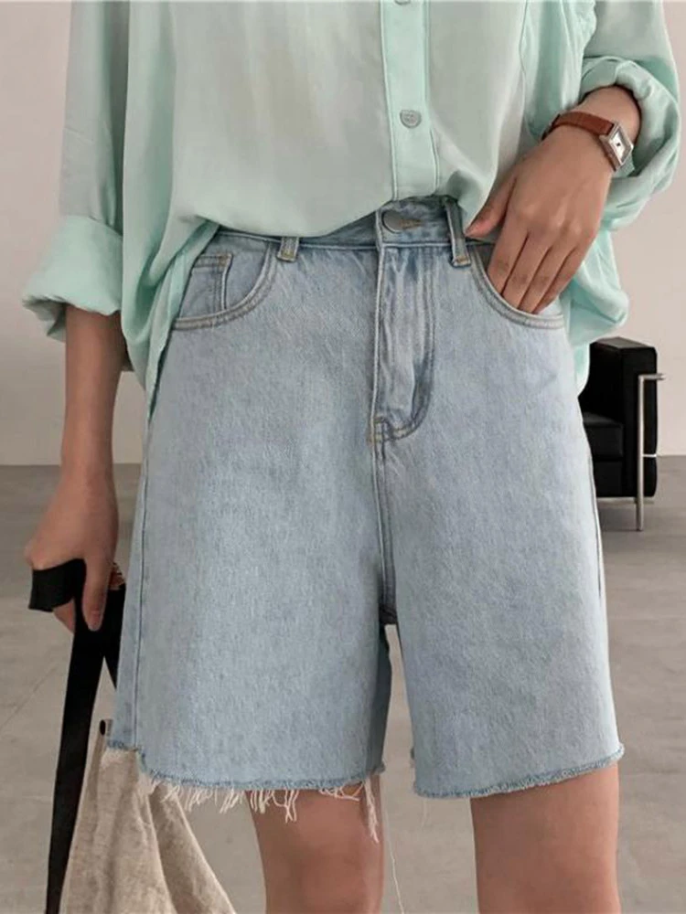 

Streetwear Biker Shorts Women Korean Style Summer Cotton Denim Shorts Jeans High Waist Cool Short Feminino Chic