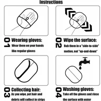 Pet Hair Removal Tools Reusable Gloves Pet Double Sided Beauty Gloves Carpet Removal Pet Fur Hair Pet Supplies Sofa Carpet Home - Image 18