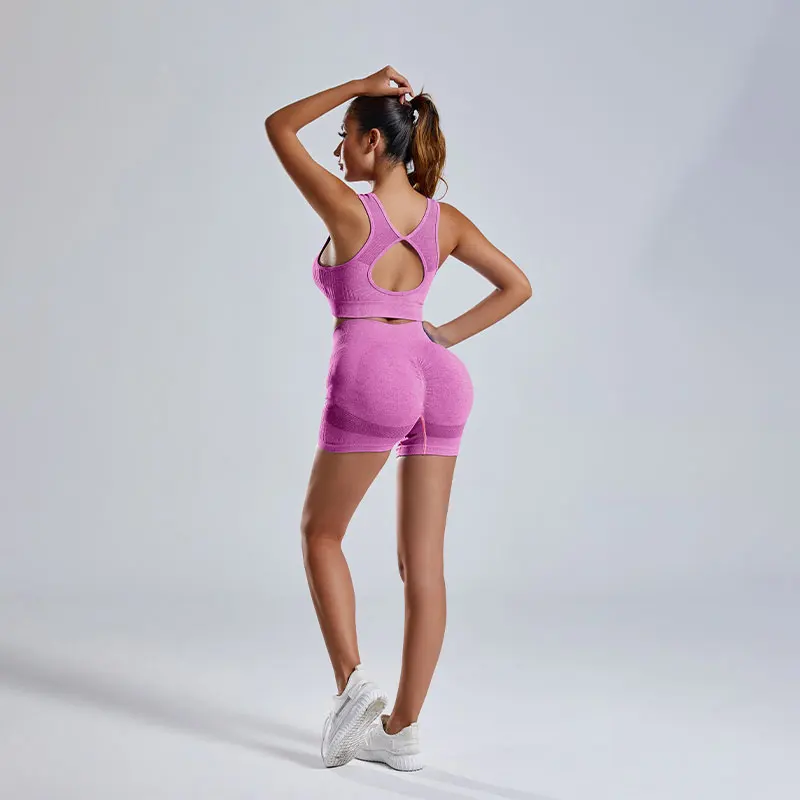 Yoga Set Summer Europe and the United States Women Running Sports Fitness Training Two-piece Set
