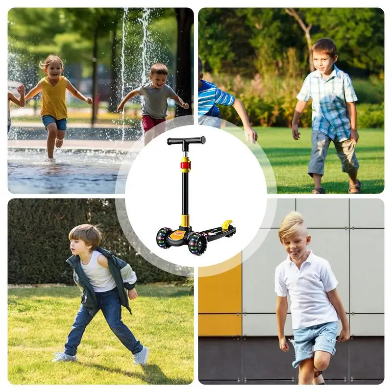 Kids Scooter Adjustable Height Foldable Children Kick Scooter With Foot Brake Boys And Girls Aged 2-12 Years Old Outdoor Cycling
