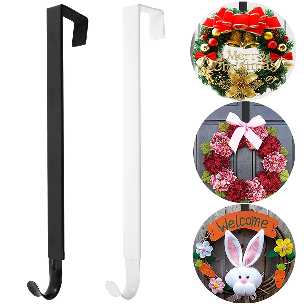Adjustable Wreath Hanger Over The Door Wreath Holder Metal Front Door Hook Extensible Hanger for Front