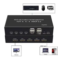 4K 60Hz KVM  4 in 1 out  Switch HDMI-compatible Switcher USB HDCP2.2 Selector 4X1 for 4 PC Share Monitor Mouse Keyboard 4-Port - Image 6