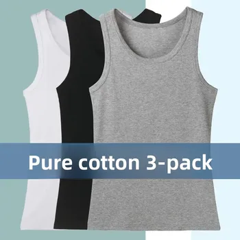 Men's Cotton Tank Top Thin Sleeveless Sports Vest Summer New Style Base Shirt Slim Fit Inner Wear Sweatshirt for Men