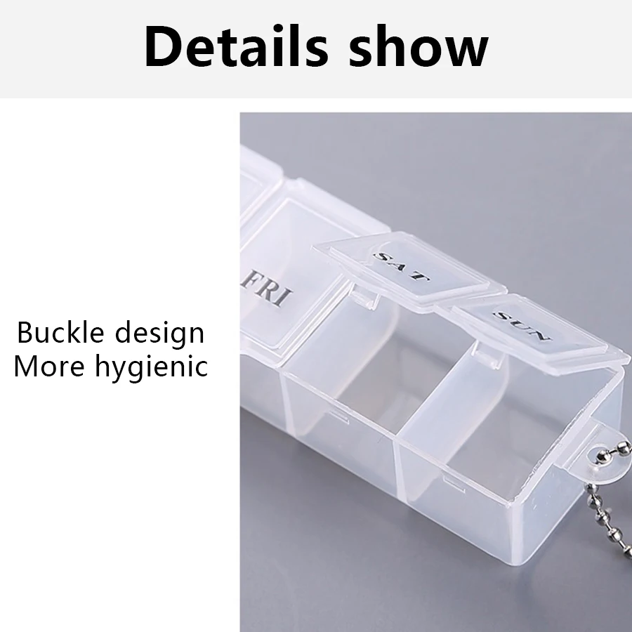 7 Days Weekly Pill Box Colorful Tablet Holder Storage Case For Medicine Button Open Drug Container Mini Box Pill Organizer