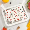 DIY 304 Stainless Steel Ice Cream Roll Maker Rectangular with Shovel Freezing Yogurt Maker Deepened Cold Yogurt Plate Kids 1