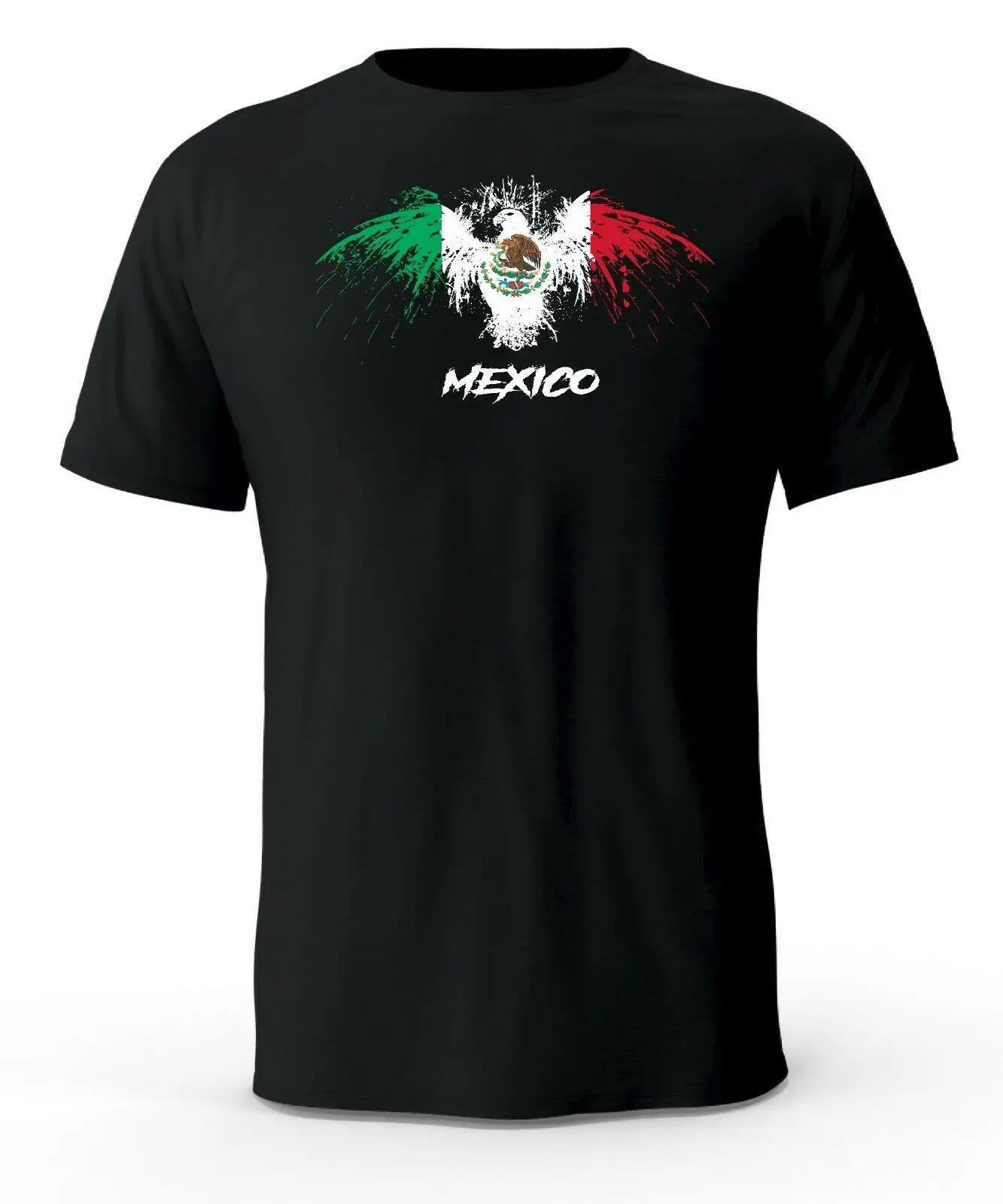 

Mexico Eagle Flag Black T-Shirt Men's 100% Cotton Casual T-shirts Loose Top Size S-3XL