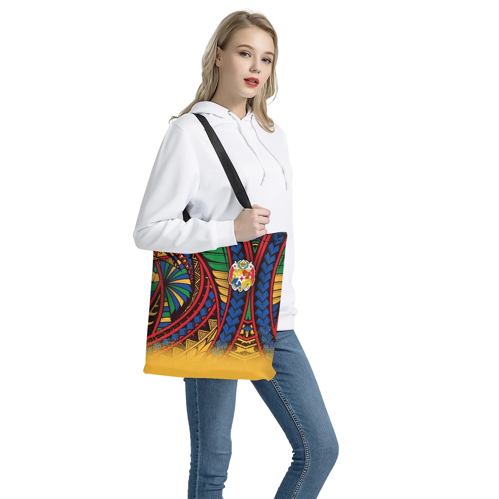 

2022 новые стильные сумки для покупок с Полинезийским узором, сумка для покупок, сумка-тоут, холщовые сумки, женская сумка через плечо, Экологически чистая, многоразовая женская сумка