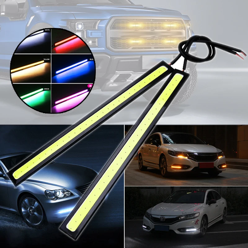 2pcs 17cm Universal Daytime Running Light Car COB DRL LED Strip Light