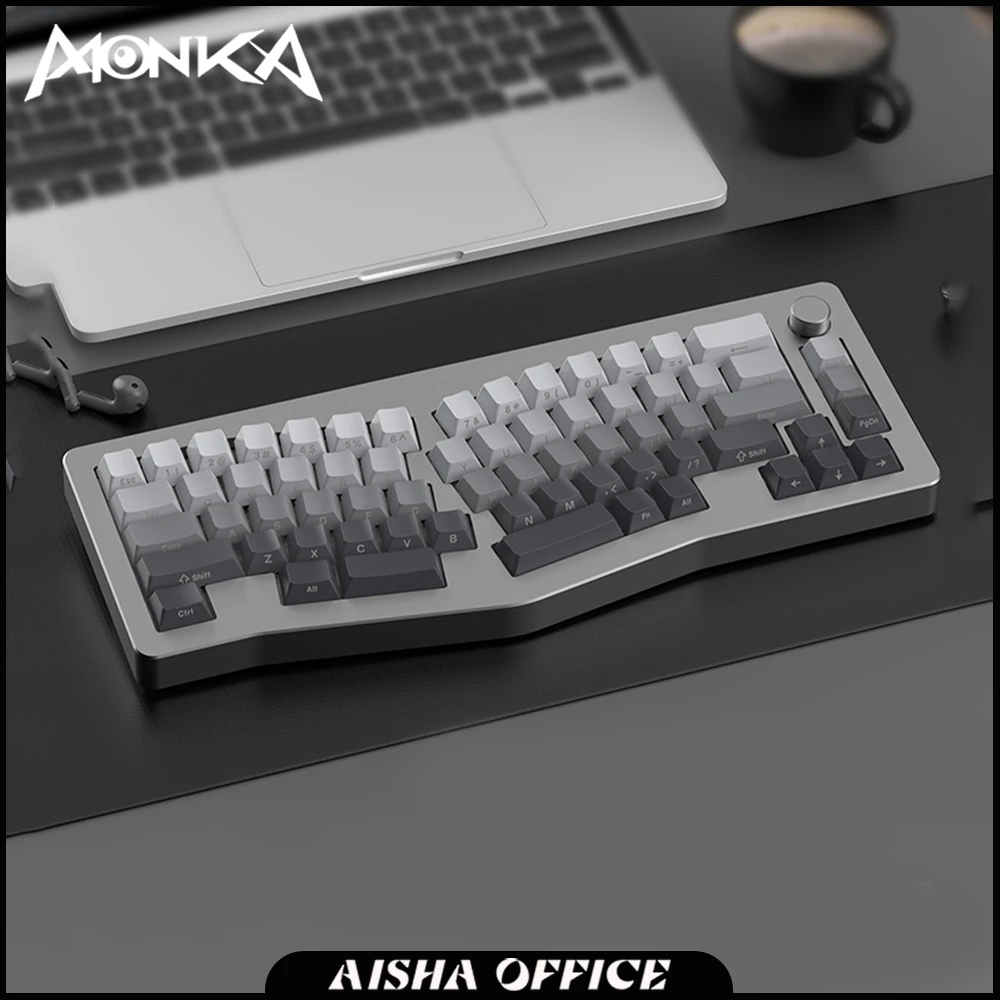 

MONKA Alice67Pro Mechanical Keyboard Aluminium Alloy Three Mode Alice RGB Wireless Gaming Keyboard 4000mAh Pc Gamer Mac Office