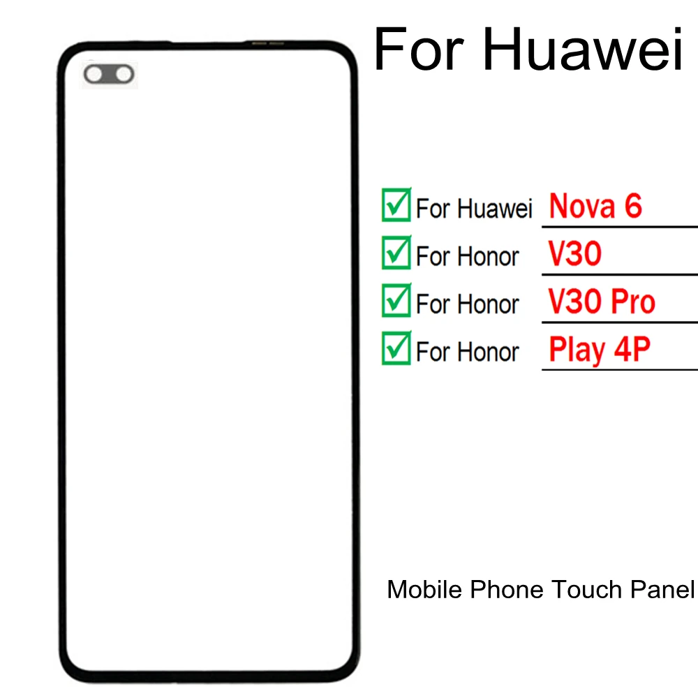 1 шт. для Huawei Nova6 Nova 6 Honor V30 Pro Play 4p сенсорный экран Переднее стекло Сенсорная панель