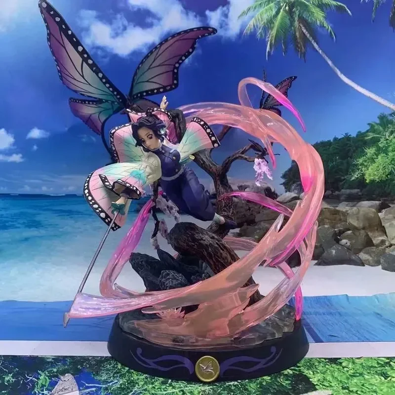 33cm Demon Slayer Kochou Shinobu Muhteşem Özel Efektli Dövüş Duruşu Heykeli Animasyon Modeli Koleksiyon Süsleri Hediyeler