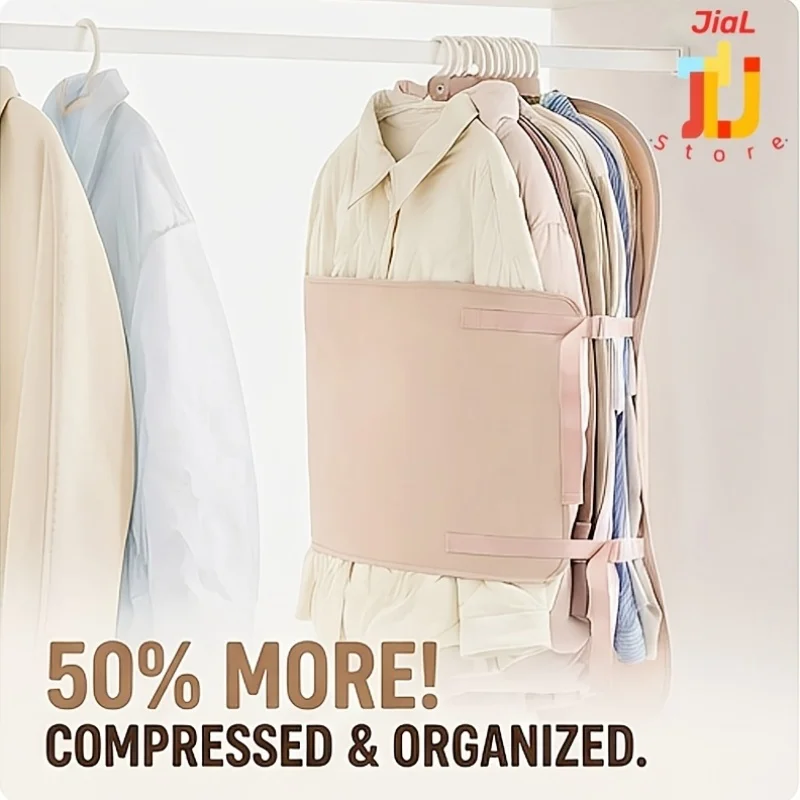 Space-Saving Compression Garment Storage Hanger with Buttonst - Image 2