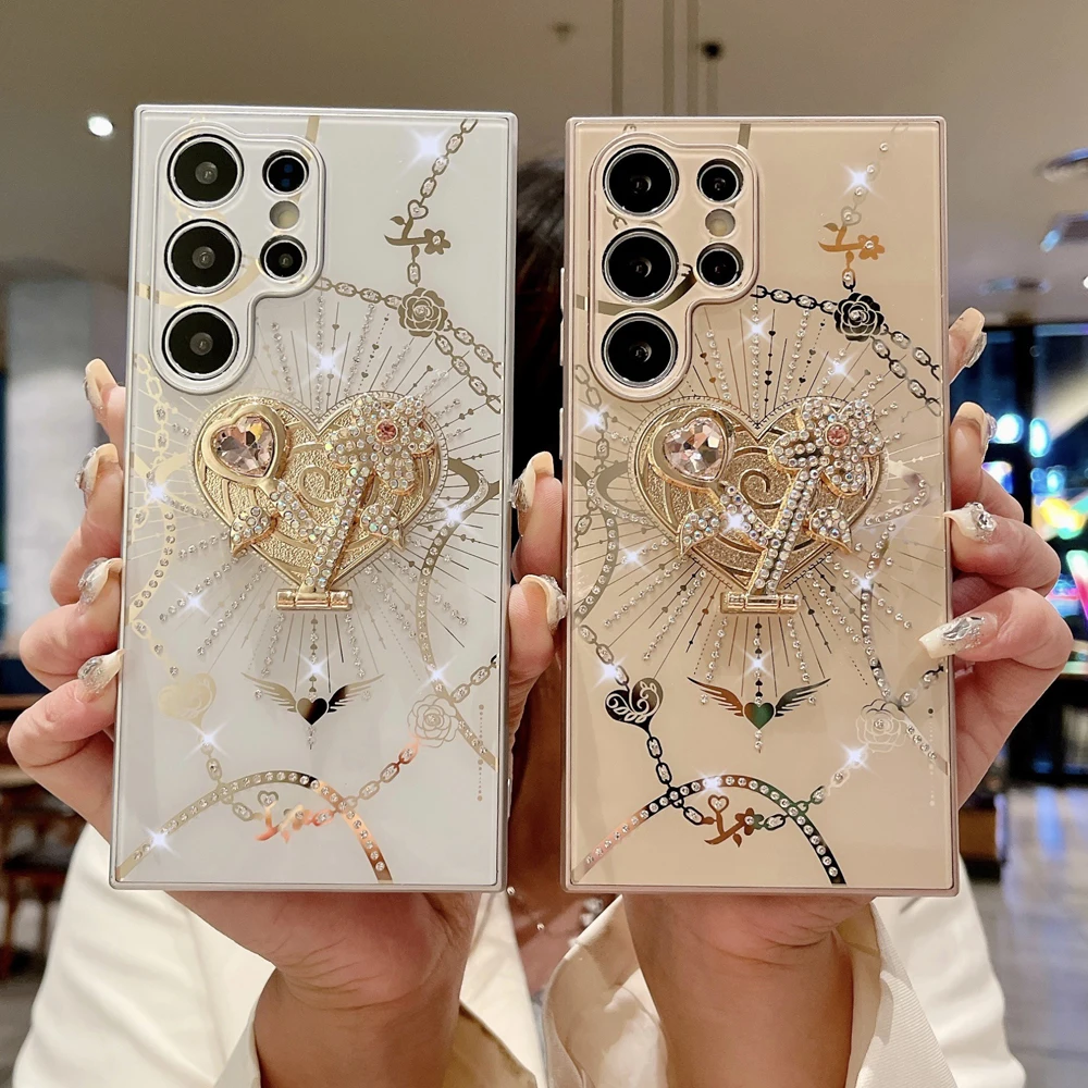 حافظة لامعة على شكل فراشة ماسية لامعة لهاتف سامسون...