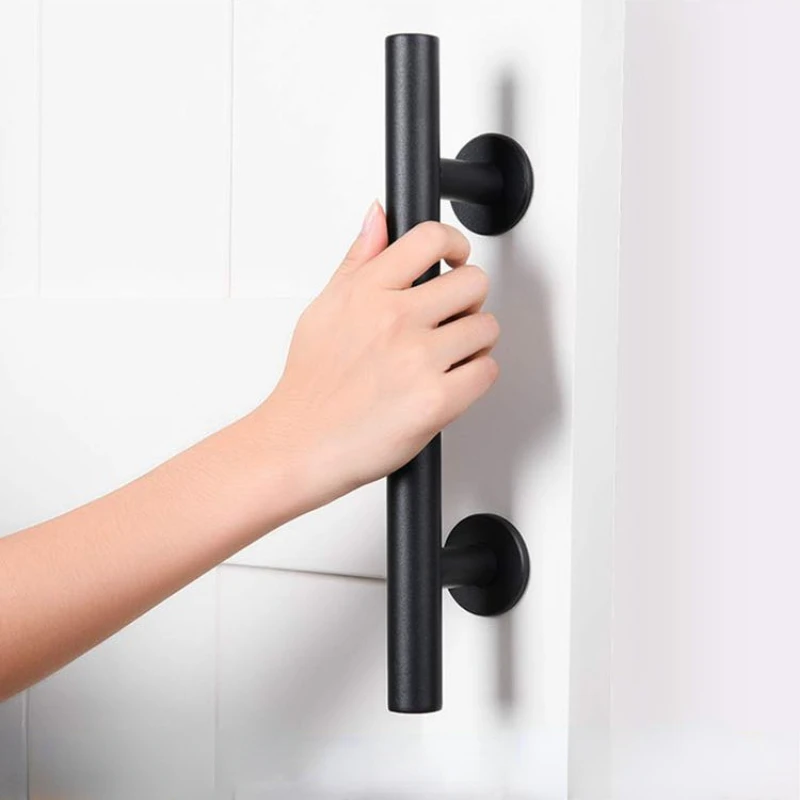 

American barn door round handle black dark handle Simple double-sided wooden barn door handle push-pull sliding door handle