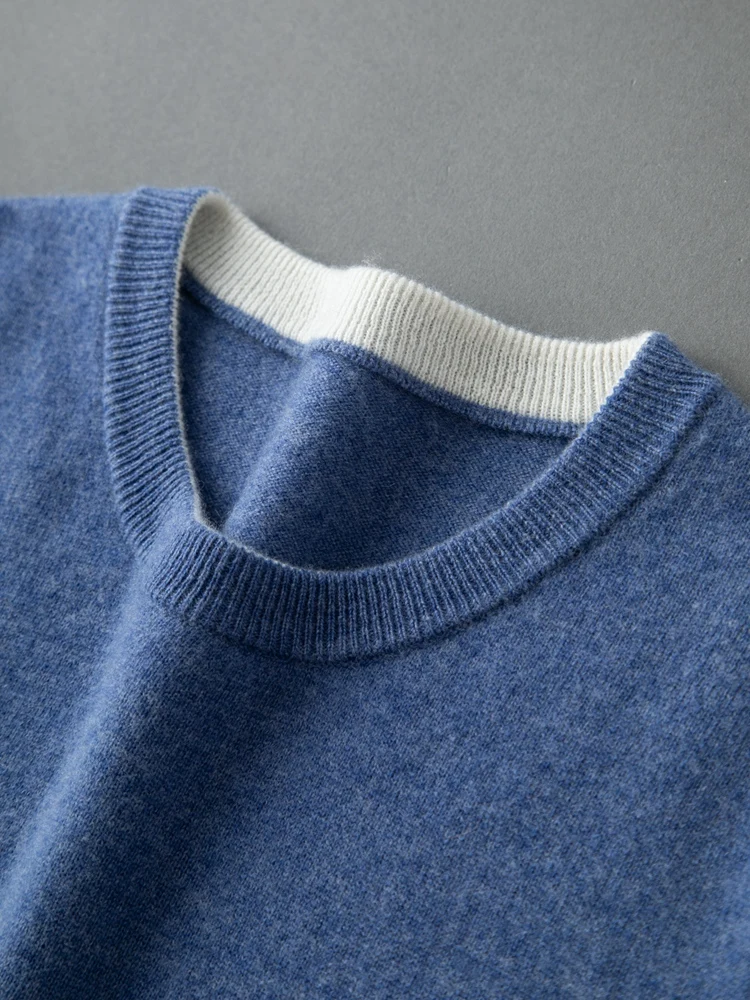 Fashion Spring Summer Men's 100% Cashmere O-Neck Knitted Sweater Classic Pattern Short Sleeve Shirt Man Clothes Loose Pullover