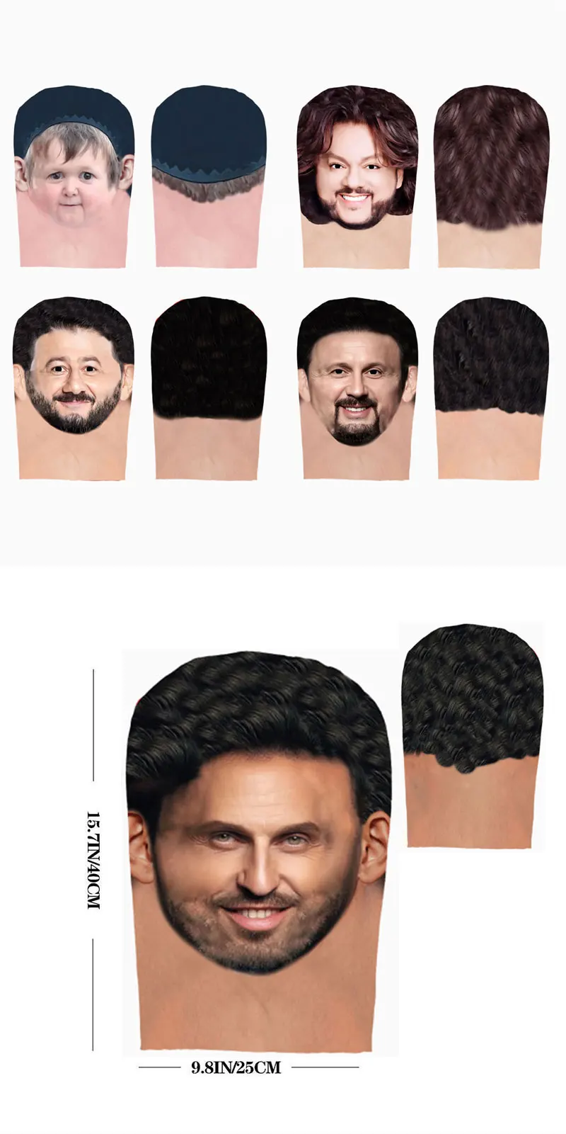 Doppelseitige 3D-Druckmaske, Cosplay, Internet-Berühmtheit, lustige Masken für echte Personen, elastisches Netz, atmungsaktive Sturmhaube, Kopfbedeckungen – Detail 1