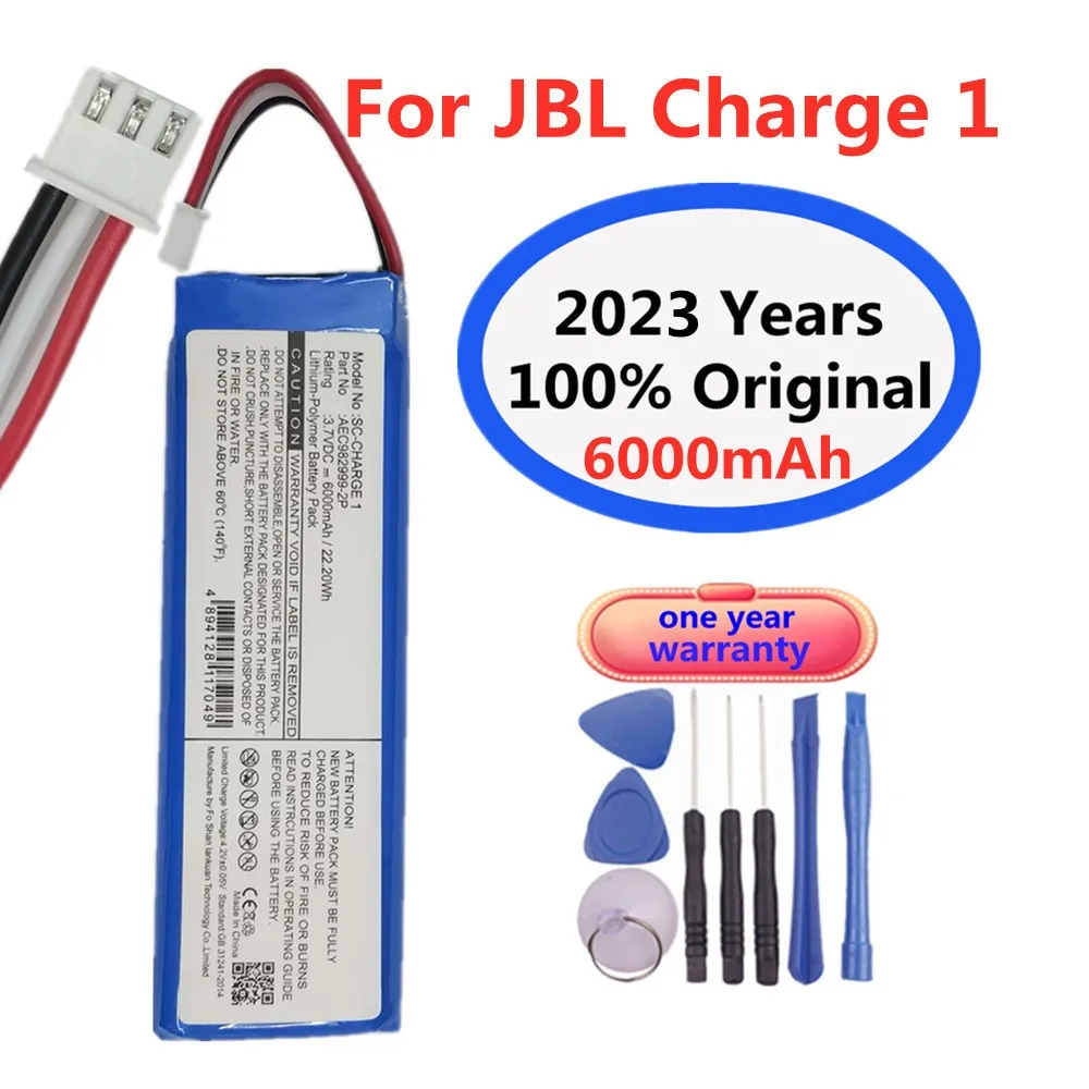 

2023 Years New 100% Original Player Battery For JBL Charge 1 Charge1 AEC982999-2P 6000mAh Speaker Replacement Battery Bateria