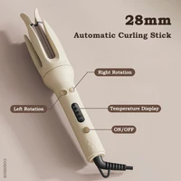 Bigoudi automatique 28mm Ions négatifs électrique céramique friser bâton de cheveux rotatif Curl vagues Anti-emmêlement fer à friser Styler 5