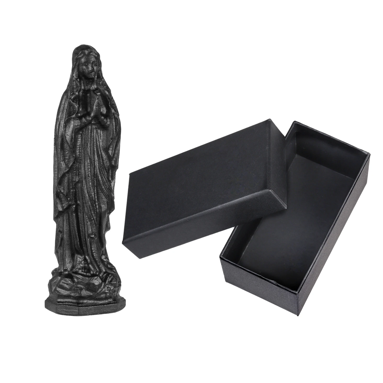 Healing Crystal Stone Virgin Mary Figurine Religious Ornament Our Lady Sculpture Reiki Blessed Gifts For Protection Home Decor