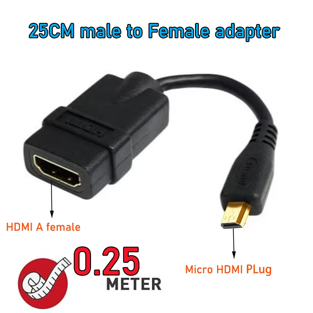 Câble Micro Hdmi Vers Hdmi 3M,4K 60Hz Cordon Micro Hdmi Type D Mâle