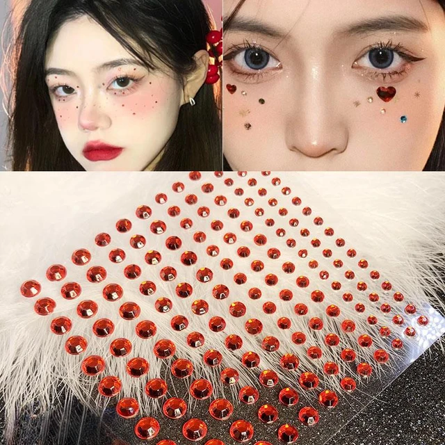 1pc Waterproof Environmental Tattoos Sticker With Rhinestones For Face  Deco, Eyebrow