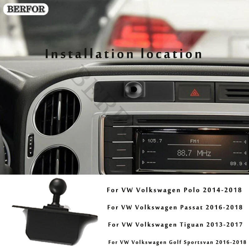 폭스바겐 VW 티구안 5N 파사트 폴로 V 6C 골프 스포츠밴 2018 2021 용 조정 가능한 자동차 휴대폰 마운트 거치대, 자동차 인테리어 액세서리