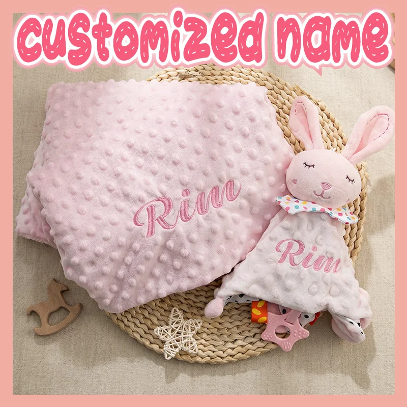 Custom Bibi Name Baby Sleeping Dolls Set with Duvet Blanket Bedding And Towel Cover - Baptism Gift for Newborns