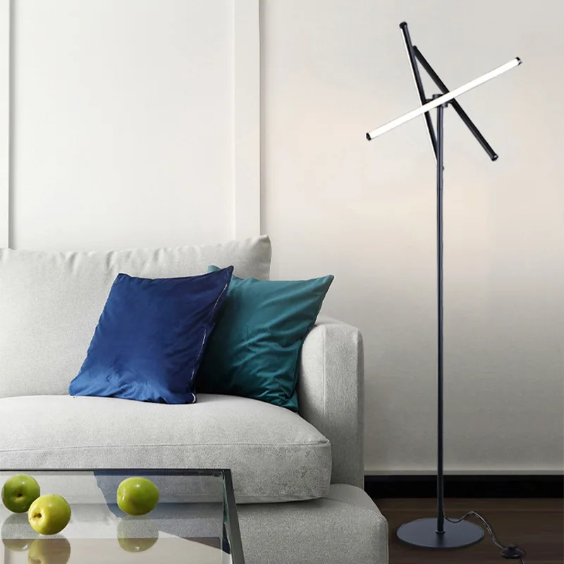 

Simple Corner LED Floor Lamp Post Modern American Bedroom Hotel Front Desk Creative Vertical Table Lamp Landing