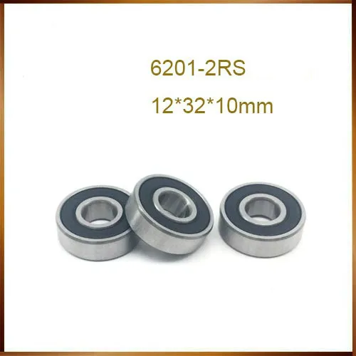 

2шт 6201-2RS 6201RS 6201 RS 12x32x10 мм шарикоподшипники с глубоким желобом, миниатюрные двойные резиновые велосипедные втулки, высокое качество