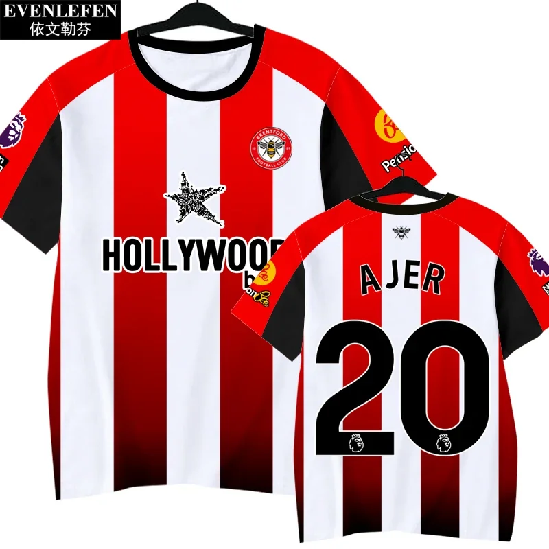 Brentford 2025 Season Football T-shirt New 3D Printed Men's Women's Fans Tshirts Children's Sports Short-sleeved T-shirts Tops 6