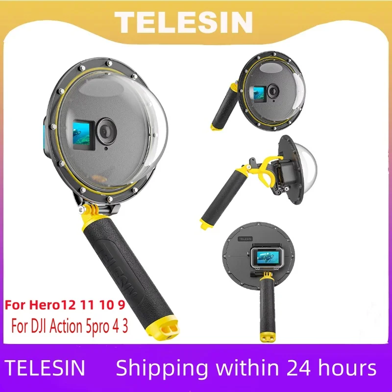 TELESIN Port Plongée Caméra Action pour GoPro 9-12 & DJI Action 3-5