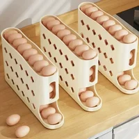 4 Layers Automatic Rolling Egg Holder Rack Fridge Egg Storage Box Container Kitchen Refrigerator Egg Dispenser Fridge Organizer 2