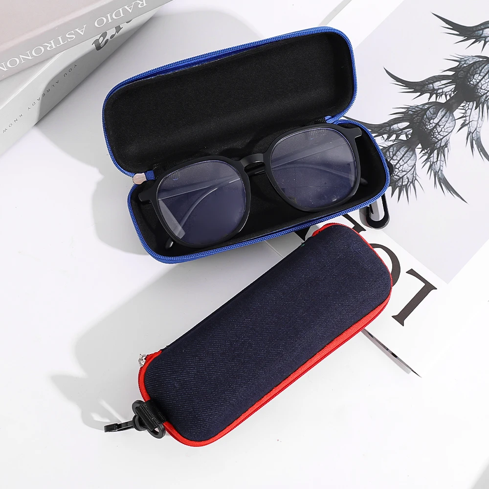 Eyewear Cases Cover Sunglasses Case for Women Glasses Box with Lanyard  Zipper Eyeglass Cases for Men (Black) at  Men's Clothing store