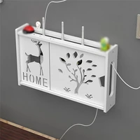 Wireless WIFI Router Wall Rack Storage Box Wood Plastic Board Cable Power Plus Wire Bracket Wall Hanging Plug Board Holder 2