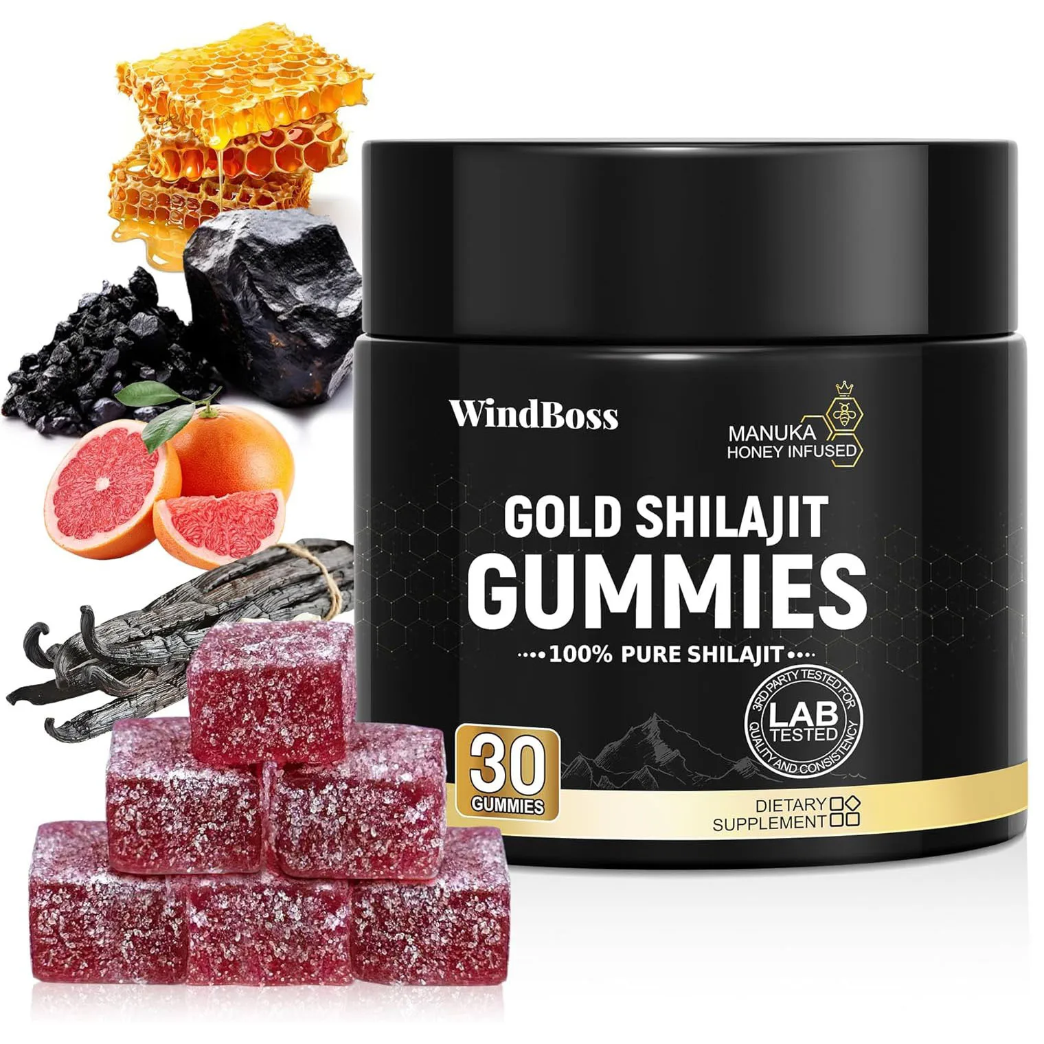Shilajit Supplement 1 bottle of Himalayan Shilajit Gummies To Supplement Nutrition And Improve Cardiovascular Health