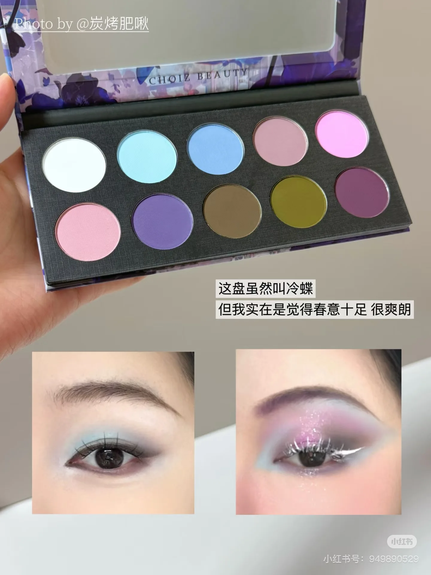 CHOIZ BEAUTY 6 Color 10Colors Eyeshadow Purple Chameleon Butterfly Matte Platte Shimmer Shining Eye Shadow Black Gothic