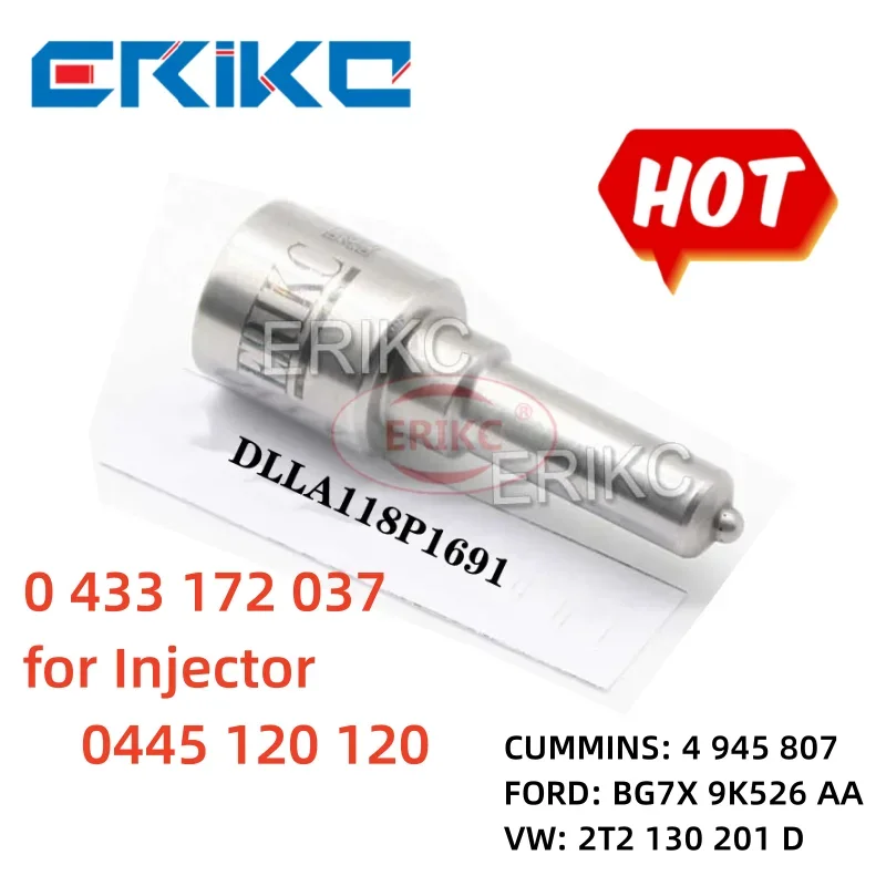 

Топливная форсунка ERIKC DLLA118P1691 Форсунка форсунки Common Rail DLLA 118 P1691 OEM 0433172037 для 0445120120