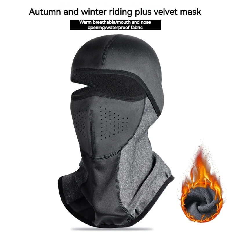 

JEPOZRA Winter warm and fleece cycling mask breathable, windproof and cold bib motorcycle head covering, skiing