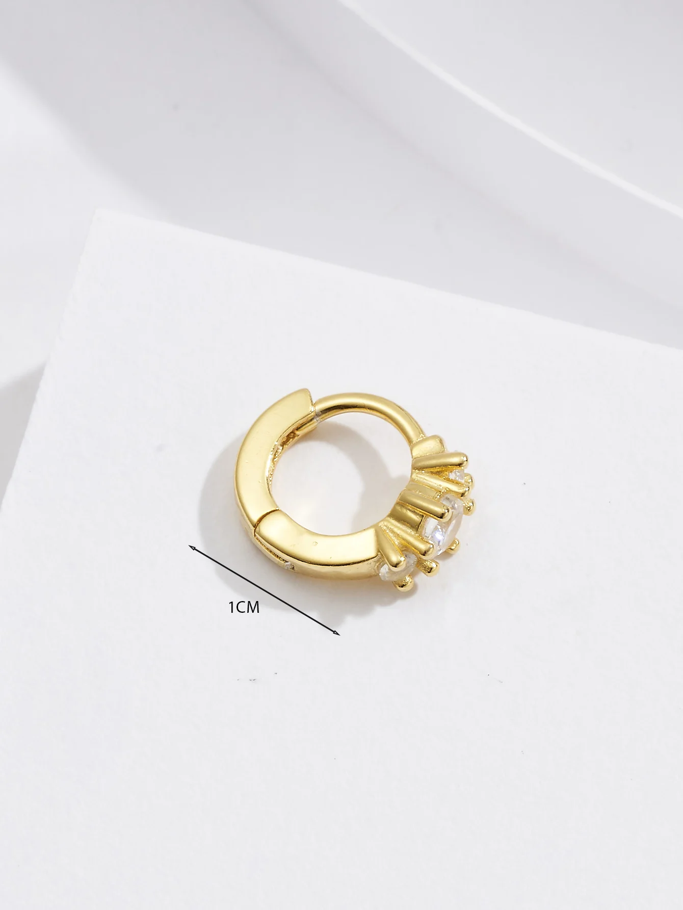 Aide 925 Sterling Silber Sechs-Klauen Große Runde Zirkon Gold Hoop Schnalle Piercing Ohrringe Für Frauen Luxus Edlen Schmuck party Geschenk – Detail 6