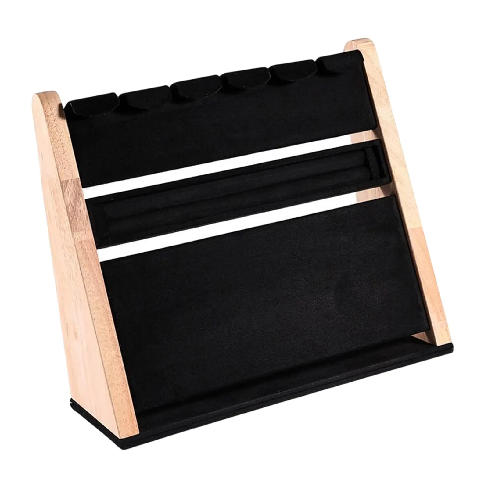

Multi Layers Jewelry Organizer Stand Holder Pendants Earrings Wooden Tabletop Jewelry Stand Jewelry Props Live Broadcasting