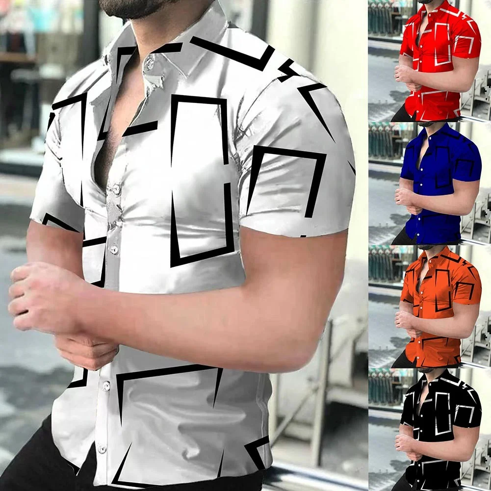 2023 New High Quality Hawaiian Baroque Short Sleeve 3D Printed Men’s Shirt